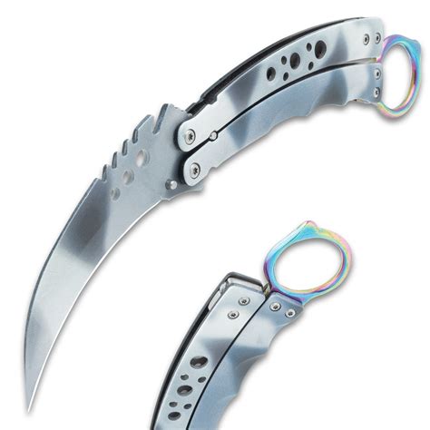 Silver Hawk Karambit Butterfly Knife Stainless Steel