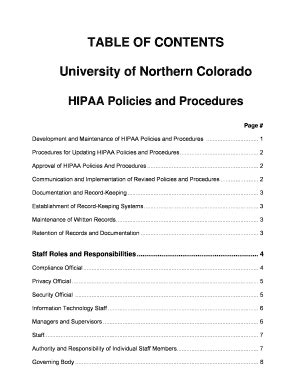University Of Northern Colorado HIPAA Policies And Procedures 2006-2026 ...