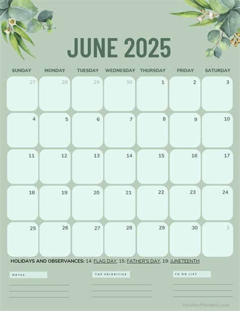 June 2025 Printable
