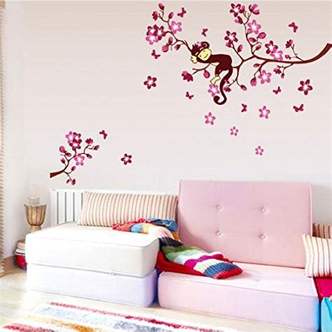 Indian Royals ' Tree Monkey Wall Sticker Wall Monkey Decal Flowers ...