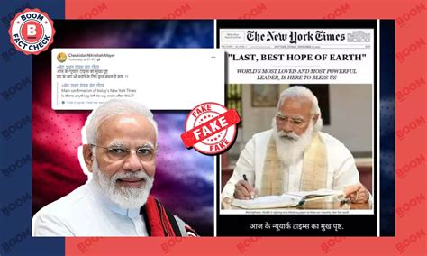 No, The New York Times Did Not Call PM Modi 'Last, Best Hope Of Earth ...