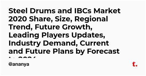 Steel Drums and IBCs Market 2020 Share, Size, Regional Trend, Future ...