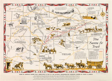 Vintage Map of The Santa Fe Trail, 1945 – New World Cartographic