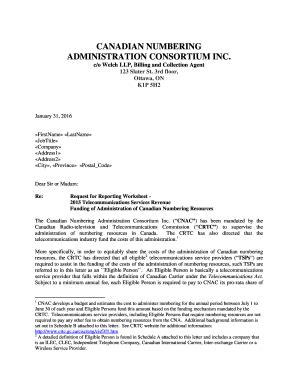 Fillable Online cnac CANADIAN NUMBERING ADMINISTRATION CONSORTIUM INC ...