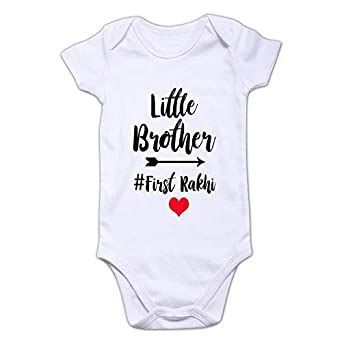 Funcart Little Brother, First Rakhi Baby Romper Size 18x17 Inches(3-9 ...