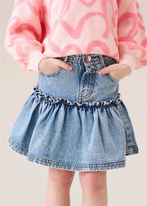 Angel & Rocket Girls Solid Blue Skirt