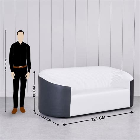 Buy Charlie Faux Leather 3+2 Seater Sofa Set with Cushions - White and ...