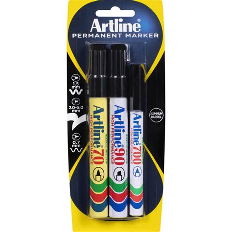 Artline Permanent Markers 3 Pack | Woolworths