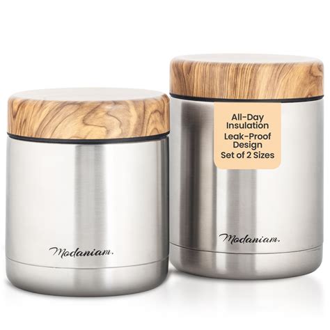 Amazon.com: Modaniam Insulated Food Jars set of 2 Insulated Food ...