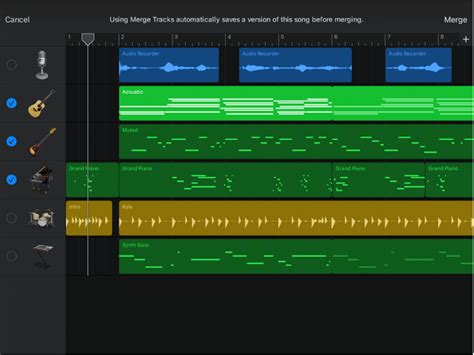 Merge tracks in GarageBand for iPad - Apple Support (IN)