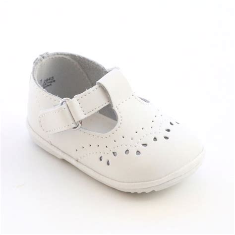 Angel Shoes Infant Girls 2945 White Leather T-Strap Mary Janes – Babychelle