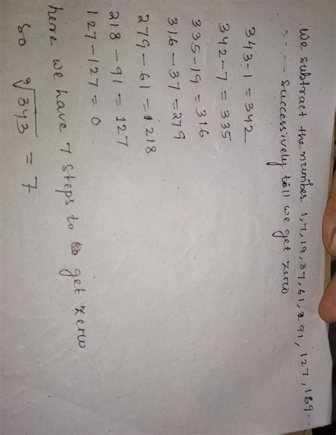 Find the cube root of 343 by successive subtraction. - Brainly.in