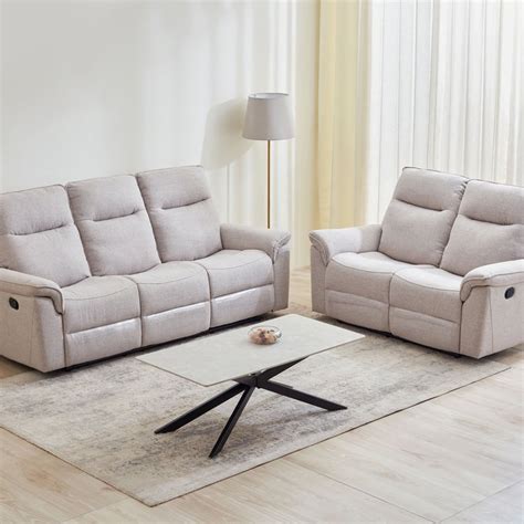 Buy Artise Fabric 3+2 Seater Recliner Set - Beige from Home Centre at ...
