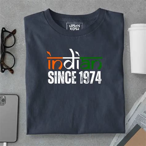 Indian Since 1974 Republic Day Special Premium Unisex Birthday T-shirt ...
