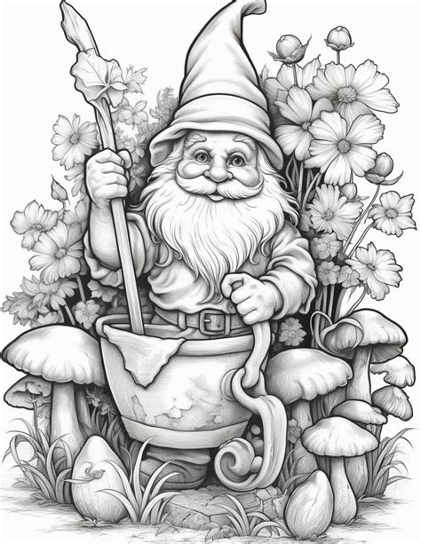 Garden Gnome Coloring Book