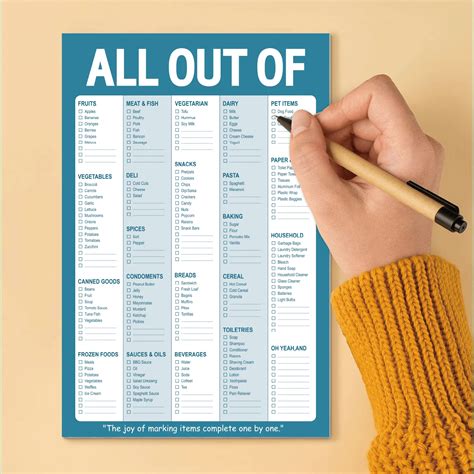 2 Pcs All Out Of Grocery List Magnet Pad For Fridge, Shopping List ...