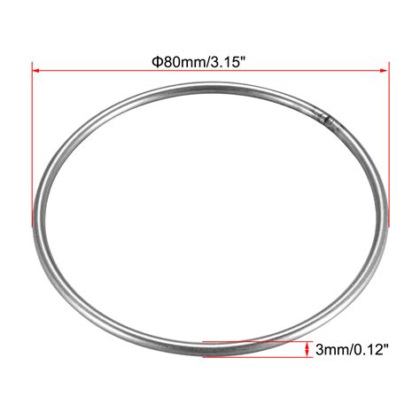 Uxcell Welded O Ring, 80 x 3mm Strapping Round Rings 201 Stainless ...