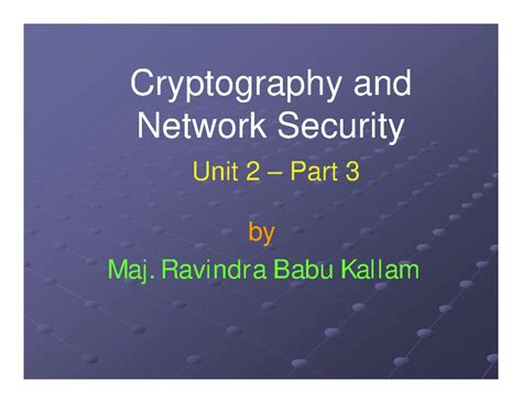 Cryptography and Network Security Unit 2 Lecture Notes on AES Algorithm ...