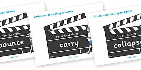 Action Words KS1 Verbs (on Clapper Boards)