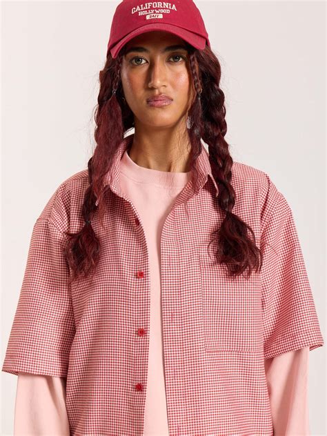 Buy Red Checkered Cropped Shirt Online at Best Price | 5Feet11