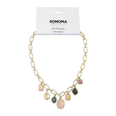 Sonoma Goods For Life® Gold Tone Stone Charm Necklace
