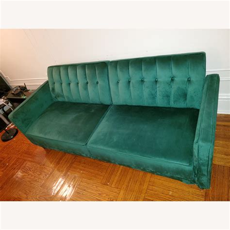 Wayfair Emerald Green 3 Seater Sleeper Couch - AptDeco