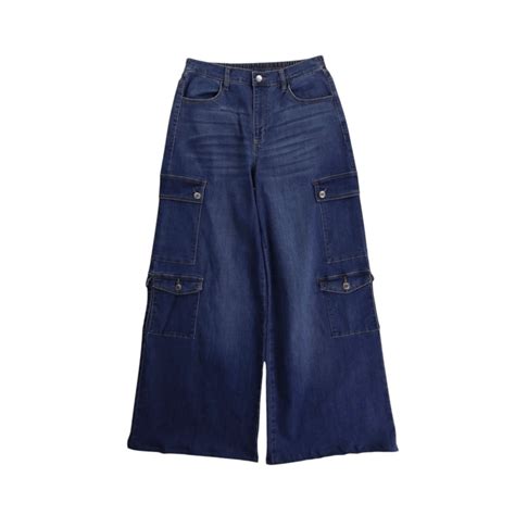 【OTSU】"hakama" silhouette cargo denim pants -12032- | cv