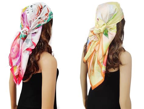 Buy ONE ECHELON Satin Silk Scarf for Women Lightweight Fashion Scarves ...