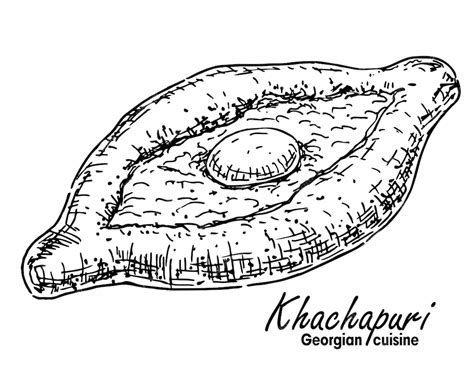 Хачапури эскиз аджарский хачапури грузинская кухня национальное блюдо ...