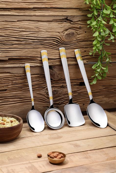 FNS Imperio Food Grade Stainless Steel 24 Karat Gold Plated Gravy Ladle ...