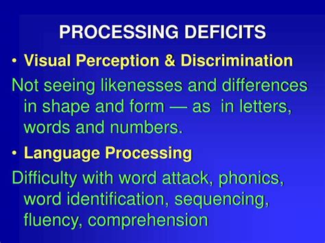 Image result for Processing Deficits