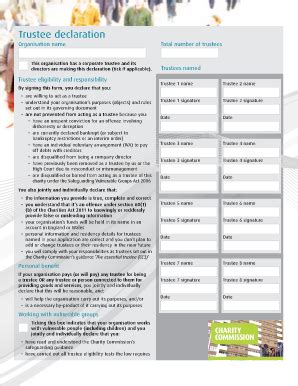 Trustee Declaration Form - Blank Fillable Template | Fill Out, Print ...
