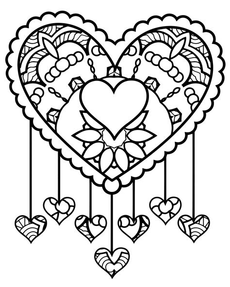 Adult Coloring Book Pages Hearts Coloring Pages