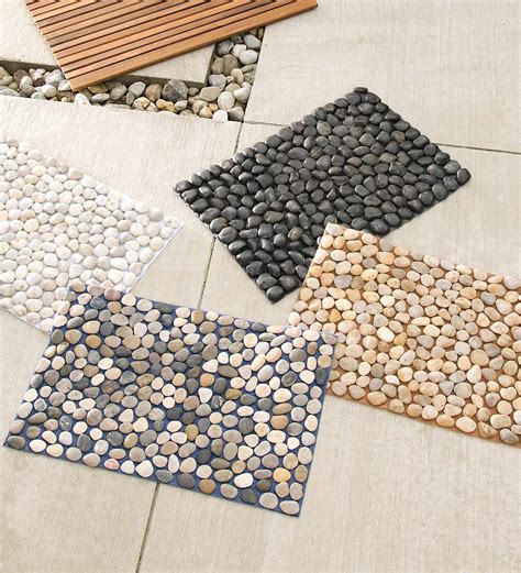 Smooth river rock stone floor mat indoor outdoor black vivaterra – Artofit