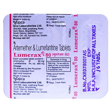 Lumerax 80 Tablet 6's Price, Uses, Side Effects, Composition - Apollo ...