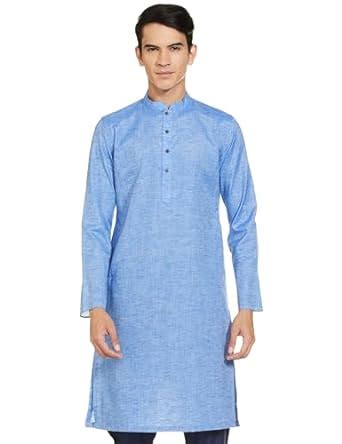 Buy Manthan Men's Cotton Regular Fit Solid Full Sleeves Traditional ...