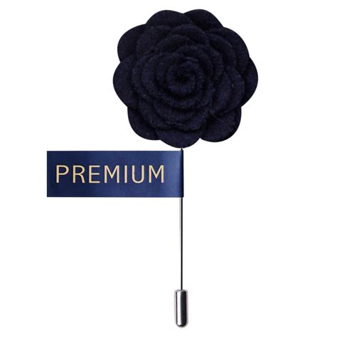 Buy Blooming Charm Navy Blue Colored Brooch / Lapel Pin for Men ...