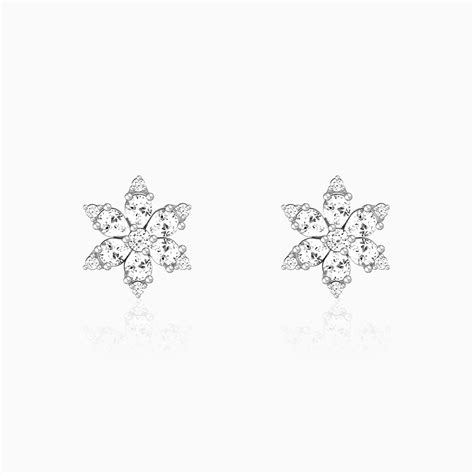 Buy GIVA 925 Sterling Silver Silver Flowery Snowflake Studs| Studs to ...