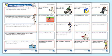 Sports-themed Mixed Maths Questions - In Preparation for the Summer ...