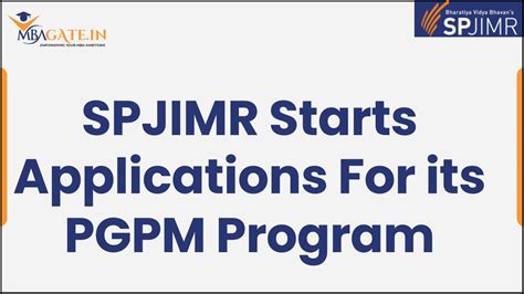 SPJIMR Starts Applications For its PGPM Program