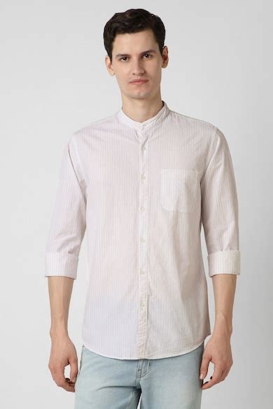 Buy Men White Stripe Full Sleeves Casual Shirt Online - 39947883 ...