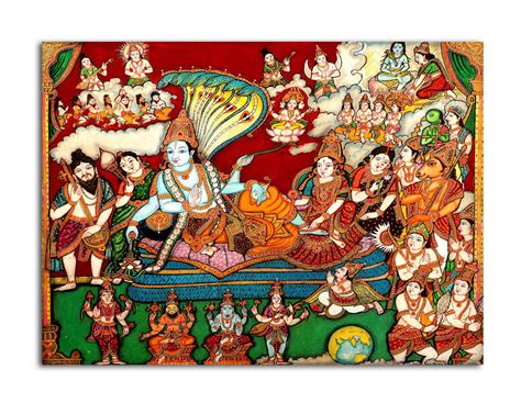 Tamatina Religious Art Canvas Painting|Lord Vishnu|God|Size-13X10 ...