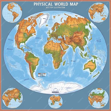 Detailed Physical World Map 的图像结果