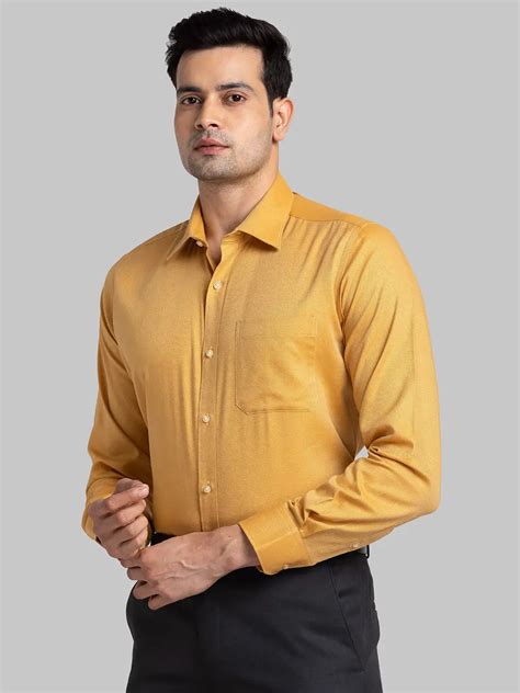 Men Yellow Contemporary Fit Structure Cotton Full Sleeve Shirts – MyRaymond