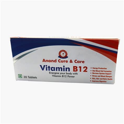 Buy Anand Cure and care B12 1000 mcg - 30 s|Nutraceutical,Veg| | Energy ...