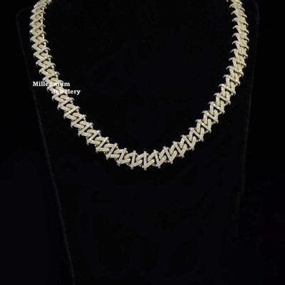 Shop Moissanite Diamond Embellished Hip Hop Style Unisex Cuban Link ...