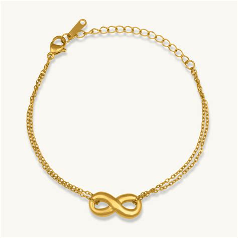 Shop Dual layer Infinity Gold Bracelet for Women - PALMONAS