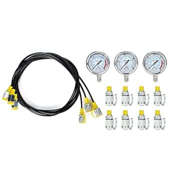 Hydraulic Pressure Test Coupling Kit, Hydraulic Gauge Sets with 8 ...