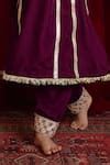 Buy Purple Velvet Gota Patti Lace Detailed Kurta Salwar Set For Girls ...