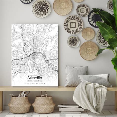 Asheville City Map Print, Asheville North Carolina Map Poster, USA City ...